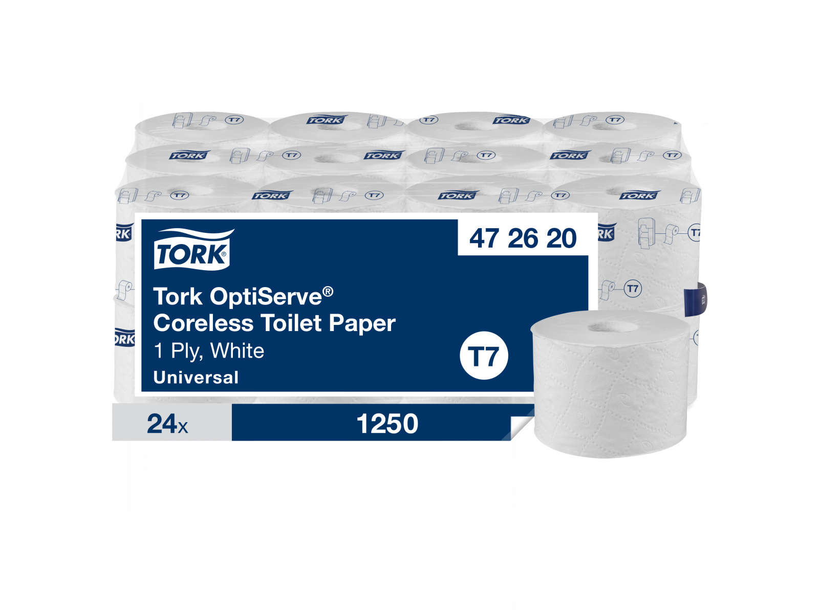 Papier toaletowy bez gilzy Tork OptiServe 472620 T7 Universal x24